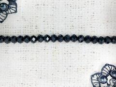 Бусины граненые Рондель, d 8 мм, (1уп=10нитей), чёрный
