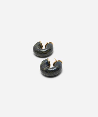Серьги PORCELAIN HOOP OXID BLUE