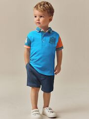 Поло и шорты в комплекте для мальчика Next E63-590, Синий, Оранжевый