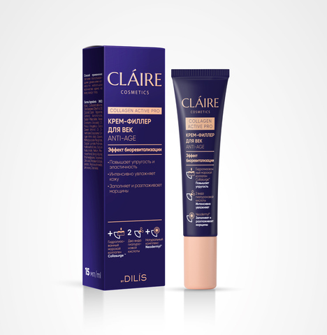 Claire cosmetics COLLAGEN ACTIVE PRO Крем-филлер для век ANTI-AGE  15мл