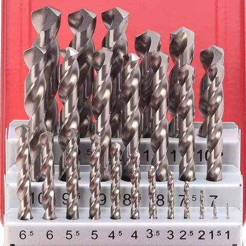 Набор сверл по металлу 1-13мм 25шт DIN338 HSSE-Co8 VA 130° (мет. кейс) Ruko 281215E(K)
