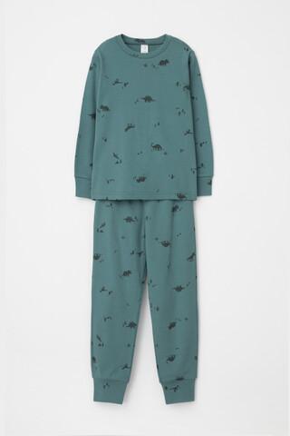 пижама  для мальчика  К 1552/темный малахит,лесные динозавры