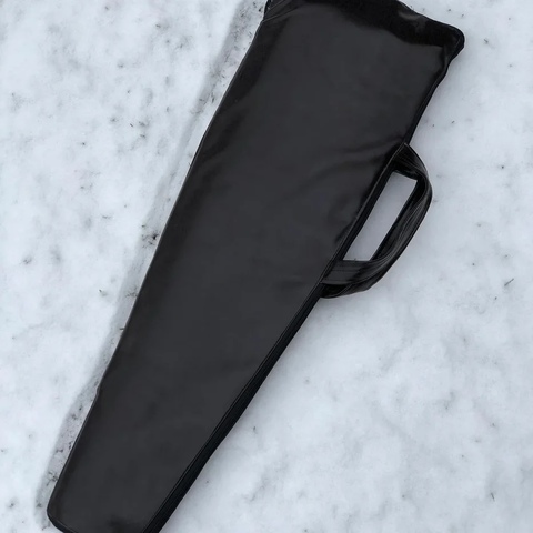 Двойной чехол чёрный кожзам под 12 шампуров 50 см