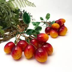 Черешня искусственная, Красно-Желтая, Гроздь 13,5 см, 9 ягод на грозди, набор 2 штуки