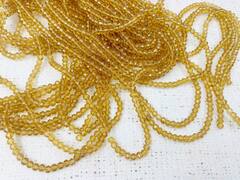 Бусины граненые Рондель, d 4 мм, 1 уп=10 нитей, 1 нить 45 см, тёмное золото