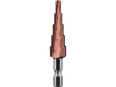 ЗУБР Кобальт, 4-12 мм, 5 ступеней, сталь Р6М5, кобальтовое покрытие, ступенчатое сверло, Профессионал (29672-4-12-5)