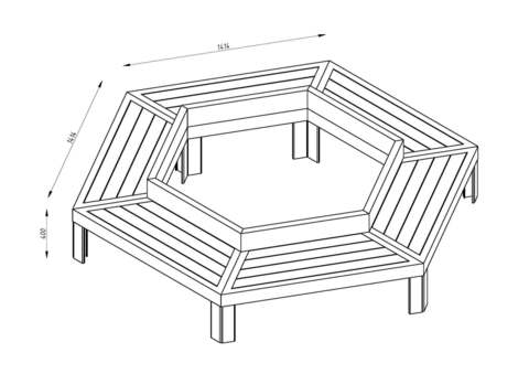 Bench CITY | hexagonal