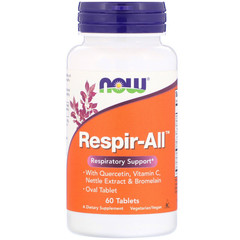 Now Foods, Respir-All, 60 таблеток