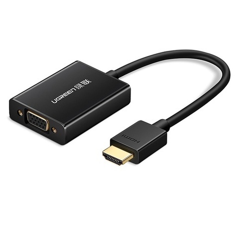 Адаптер UGREEN HDMI to VGA Converter with Audio, черный MM102