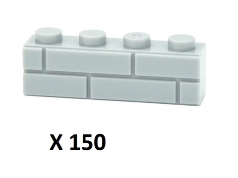 Кирпичик 1X4 Brick детали для конструктора набор 150 шт