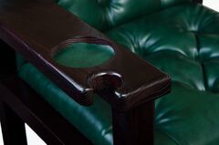 Кресло бильярдное (мягкое сиденье + мягкая спинка, цвет изумрудно-зеленый + махагон)