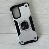 Противоударный чехол Strong Armour Case с кольцом для Samsung Galaxy A14 4G (Серебро)