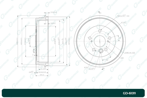 Барабан тормозной G-brake  GD-61311