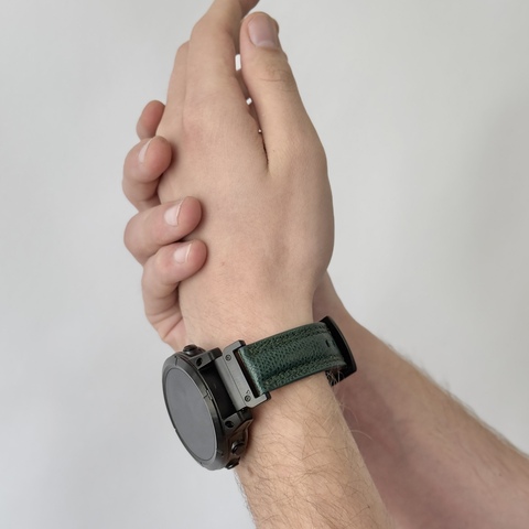 Ремешок для часов Garmin 51 mm с креплением из кожи теленка, зеленого цвета