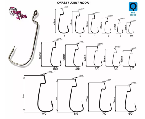 Офсетный крючок Crazy Fish Offset Joint Hook №3/0 7 шт/уп продажа от 5 уп.