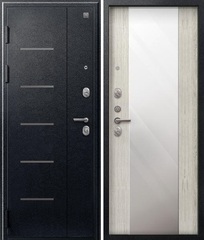 Входная дверь SEZAM V-04 Чёрный муар - Полярный дуб (2025)