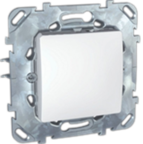 Выключатель одноклавишный промежуточный - Перекрестный переключатель одноклавишный. Цвет Белый. Schneider electric Unica. MGU5.205.18ZD