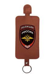 Ключница на кнопке "Полиция МВД", рыжая