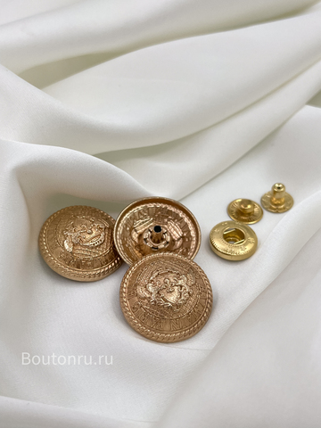 Установочные Кнопки Бмн. Герб  золото  с косичкой / комплект с шляпкой и кнопками 25 мм