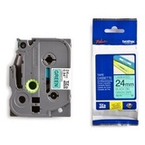 Наклейка ламинированная Brother TZ-E751 - 24 мм черный на зеленом