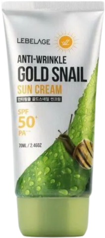 Lebelage Anti Wrinkle Gold Snail Sun Cream SPF50+ PA+++ Крем для лица и тела солнцезащитный антивозрастной с муцином улитки