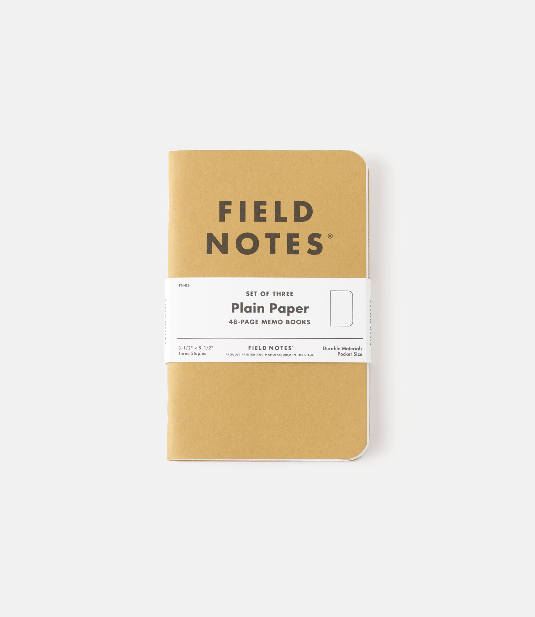 Field Notes Original Kraft Plain — набор нелинованных блокнотов