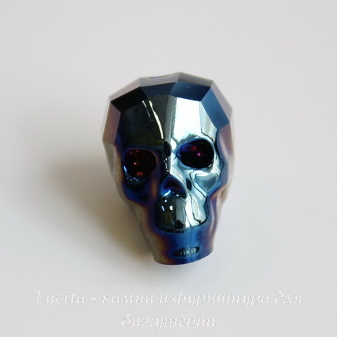 5750 Бусина "Череп" Сваровски Crystal Metallic Blue 2x 13 мм ()