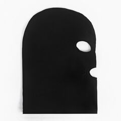 Черная эластичная маска БДСМ с прорезями для глаз и рта - 