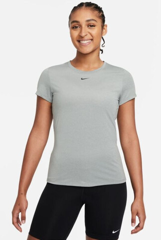 Женская теннисная футболка Nike One Dri-Fit SS Slim Top W - particle grey/heather/black