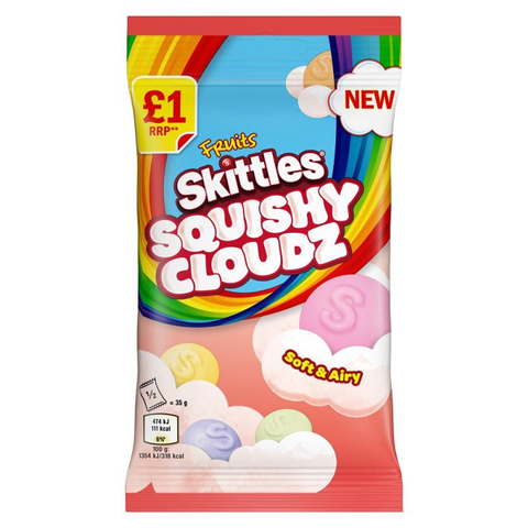 Жевательныe конфеты Skittles Squishy Cloudz Fruits со вкусом фруктов, 70 г