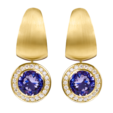 Серьги с Танзанитом и Бриллиантами, Эмаль, E0178-30/3