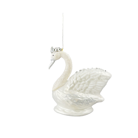 Елочная игрушка 9.5см ChristmasDeLuxe Царевна-лебедь белая