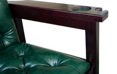Кресло бильярдное (мягкое сиденье + мягкая спинка, цвет изумрудно-зеленый + махагон)