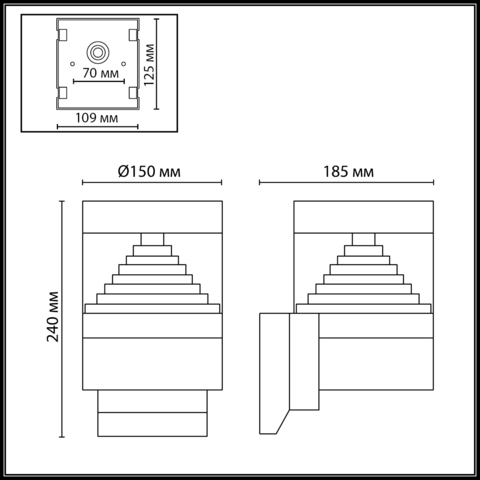 Уличный настенный светодиодный светильник Odeon Light Hulk 7140/20WL