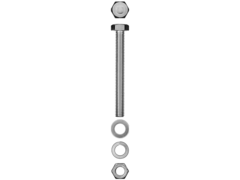 ЗУБР DIN 933, M6 х 80 мм, цинк, 5 шт, болт с гайкой и шайбами (303436-06-080)