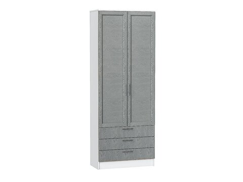 Шкаф двухстворчатый Стиль ШК-803 с ящиками Grey Softwood Белый