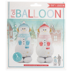 К Фигура на подставке, Снеговик в розовом шарфе, 58''/147 см, 1 шт.