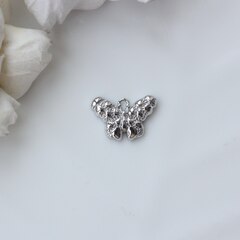 Подвеска Бабочка фактурная, 18*12 мм, родий П826