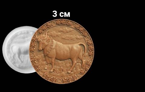 Силиконовый молд Знак зодиака Телец 3 см