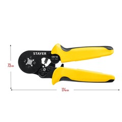 STAYER CS-10, 0.25 - 10 мм2, мультидиапазонные пресс-клещи с квадратным профилем для втулочных наконечников, Professional (44447)