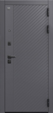 Теплая дверь входная Сезам V-16 (2026), 2 замка, 1,4 мм металл, (черный муар/графит кашемир+грей кашемир) #2