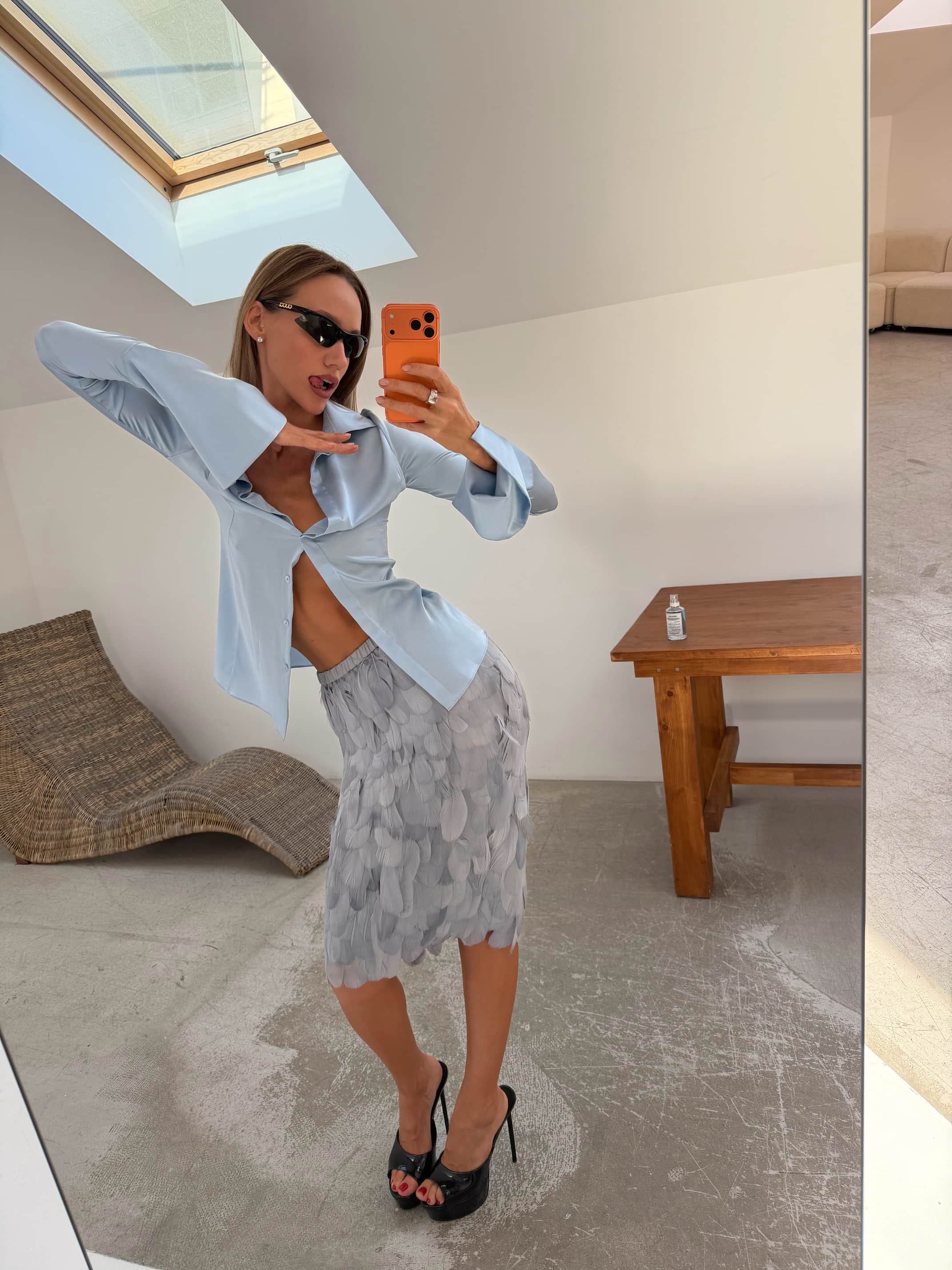 Юбка из перьев Slay Midi