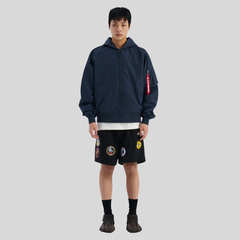 Бомбер Alpha Industries Logo L-2B Hooded Hunter Replica Blue (Синий)