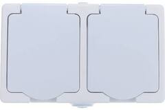 Блок ОП Аллегро роз. + роз. с заземл. защ. шторки с крыш. IP54 бел. UNIVersal 5562951