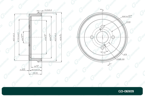 Барабан тормозной G-brake  GD-06909