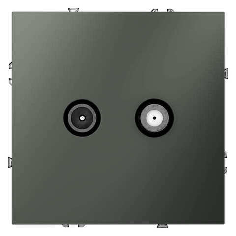 Розетка телевизионная-спутниковая TV-SAT оконечная. Цвет Титан. MAYTONI. VOLTUM S70. VLS060406