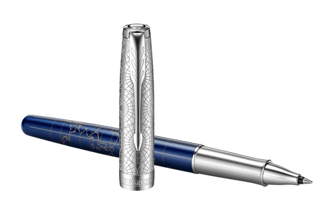 Ручка-роллер Parker Sonnet Atlas SE18 Blue Silver CT (2054840)