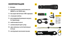 Тактический фонарь Armytek Dobermann Pro Magnet USB (теплый свет) F07501W