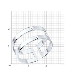 94013581 - Серебряное, двухрядное разъемное фаланговое кольцо