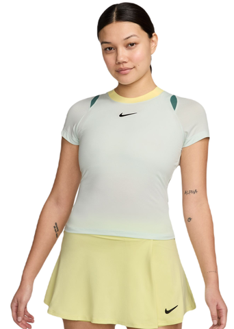 Женская теннисная футболка Nike Court Dri-Fit Advantage Top - barely green/barely green/black